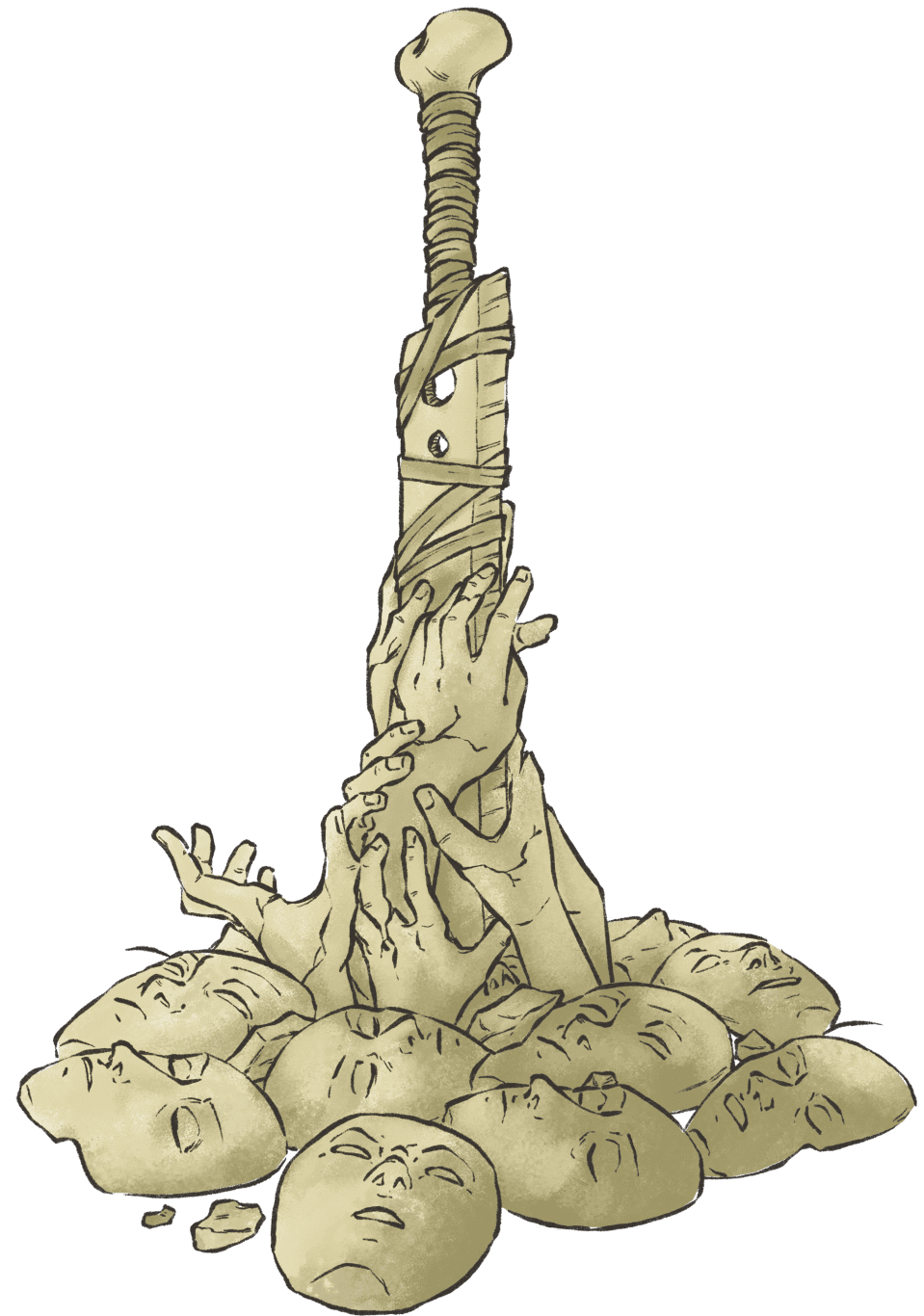 Bone sword illustration by InkOfViolet